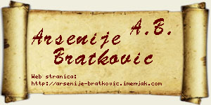 Arsenije Bratković vizit kartica